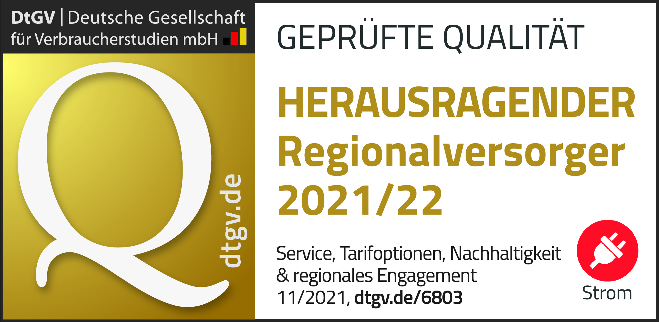 Siegel Deutschlands beste Regionalversorger 2020/21